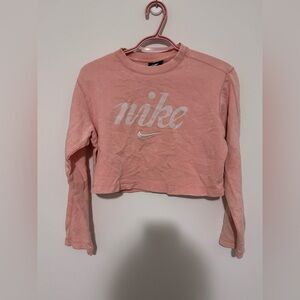 Nike Blush Pink Long Sleeve Crop Top